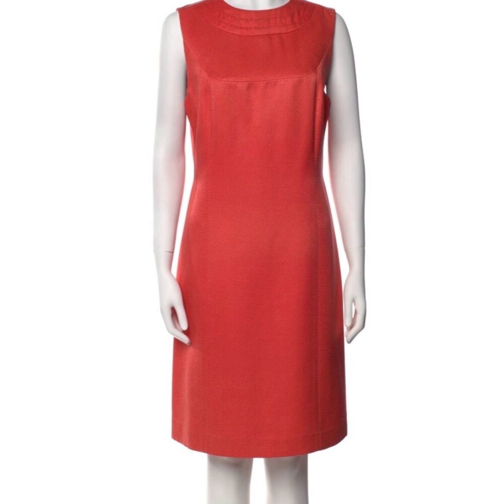 Tory Burch Silk Blend Sheath Sleeveless Dress Coral Career Cocktail Preppy US 10